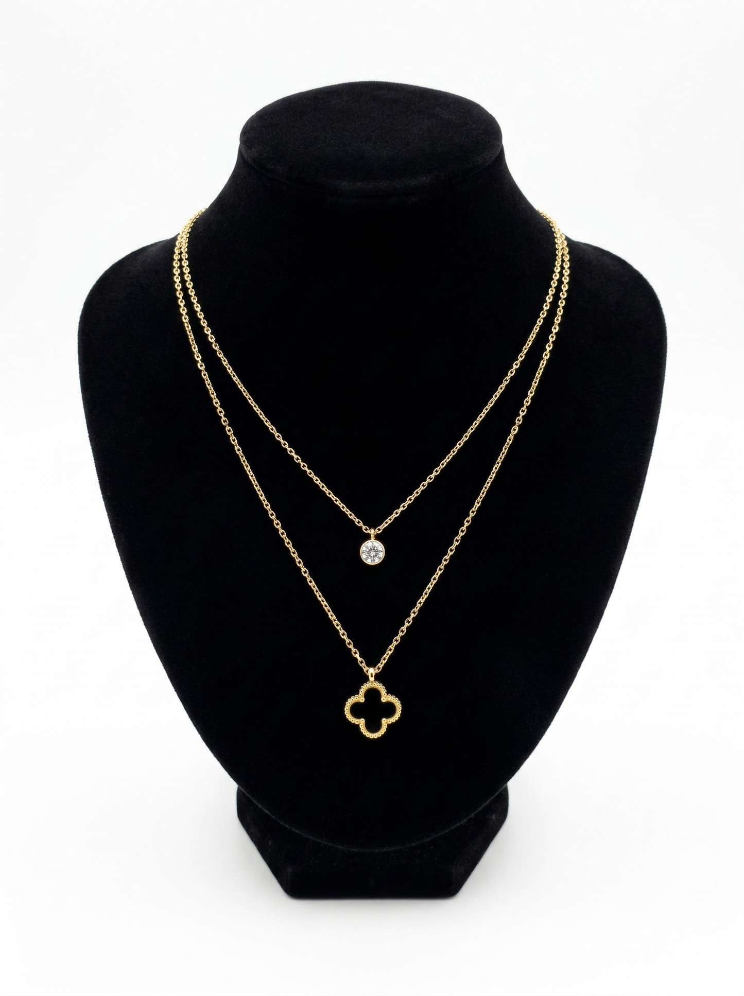 Golden Clover Layered Necklace