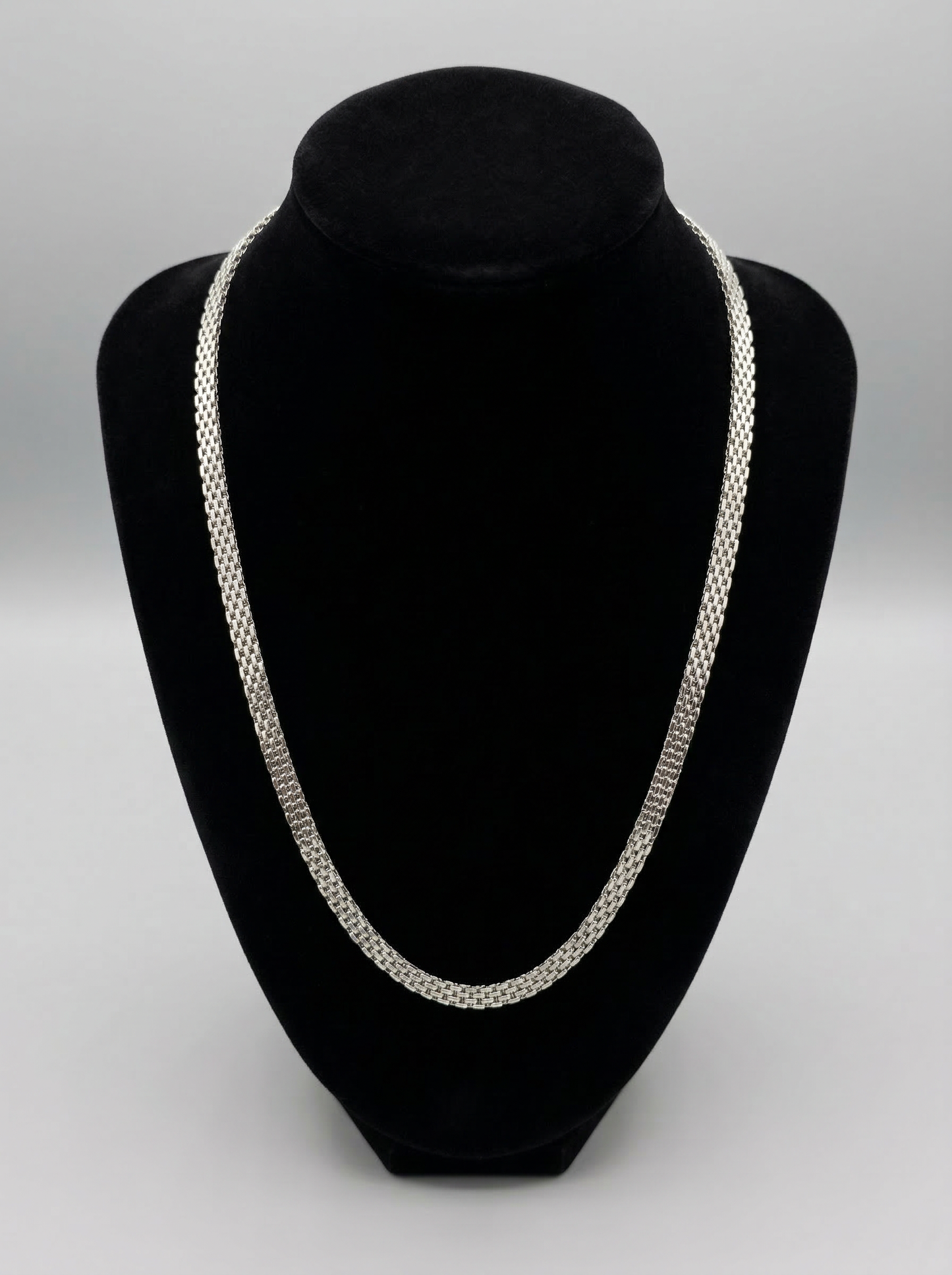 Silver Double Row Chain - 55 cm