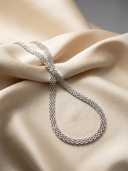 Silver Double Row Chain - 55 cm