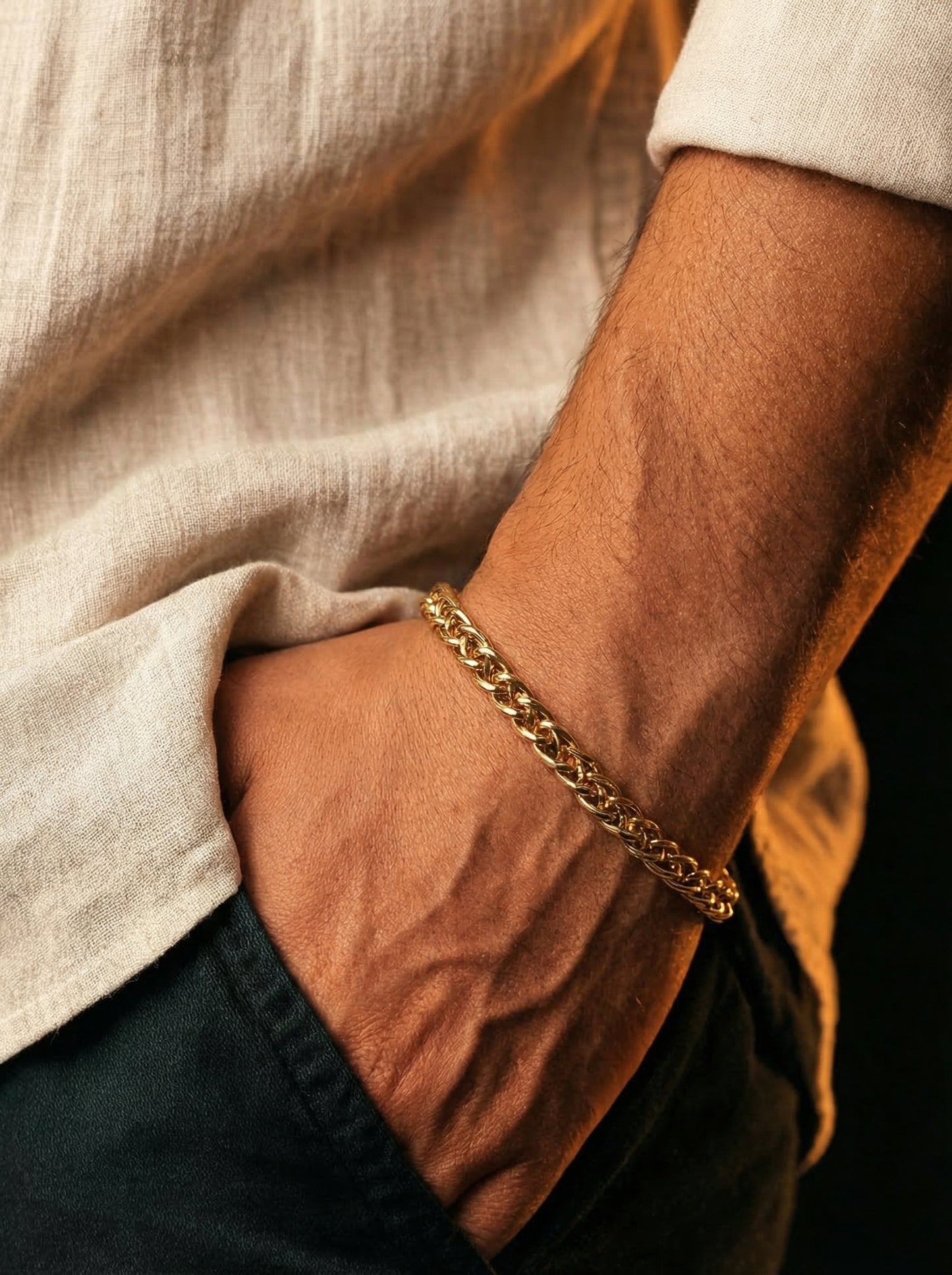 Gold Royal Braided Bracelet - 21 cm
