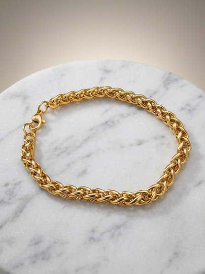 Gold Royal Braided Bracelet - 21 cm