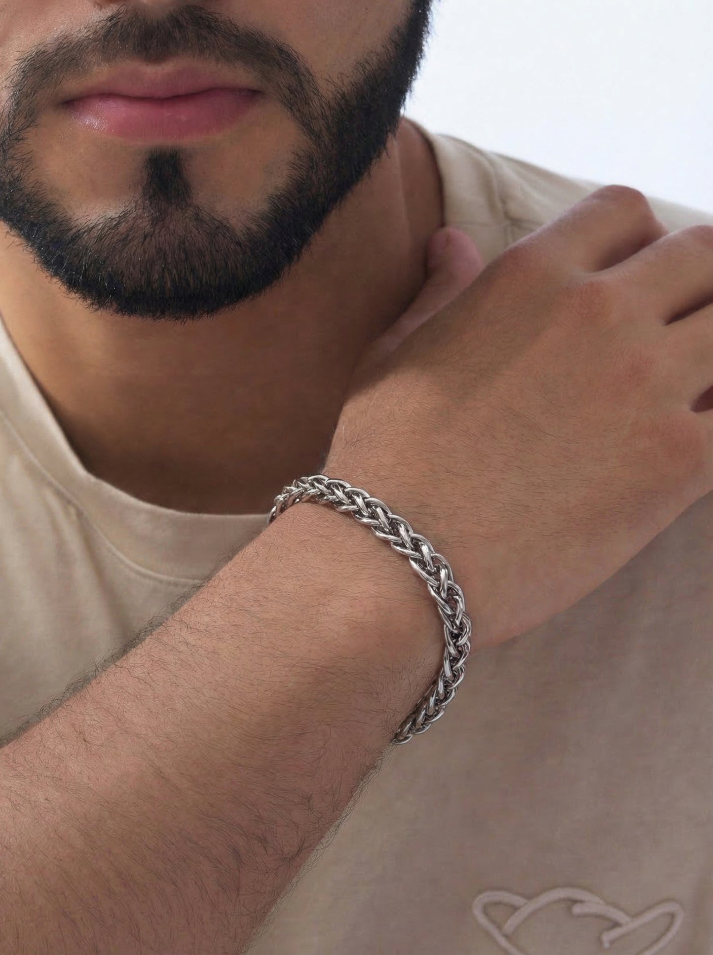 Silver Royal Braided Bracelet - 21 cm