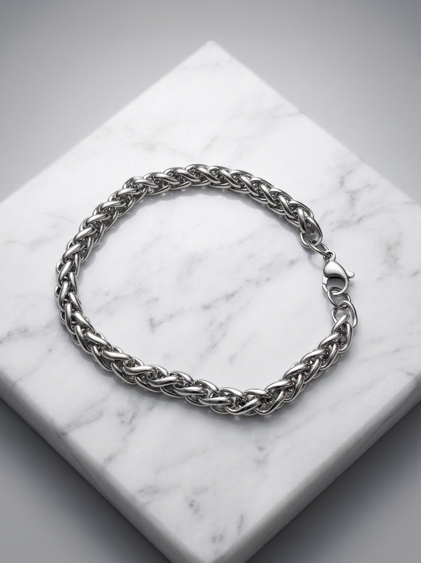 Silver Royal Braided Bracelet - 21 cm