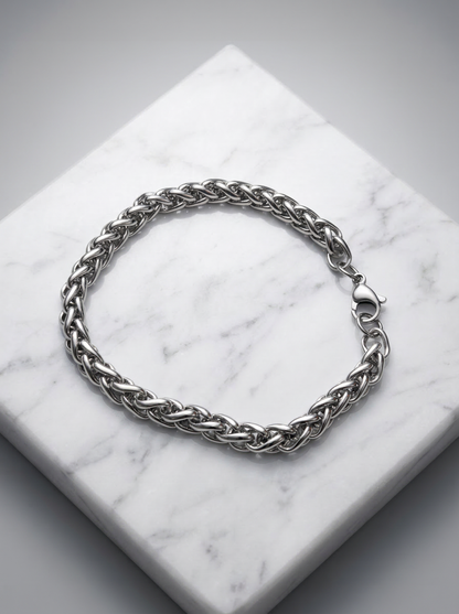 Silver Royal Braided Bracelet - 21 cm