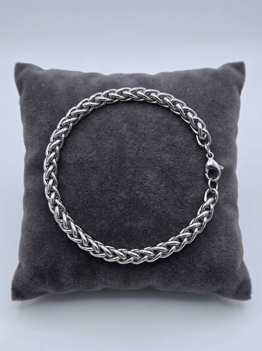Silver Royal Braided Bracelet - 21 cm