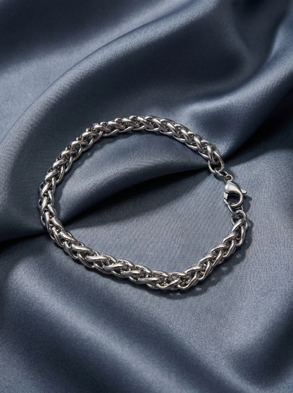 Silver Royal Braided Bracelet - 21 cm