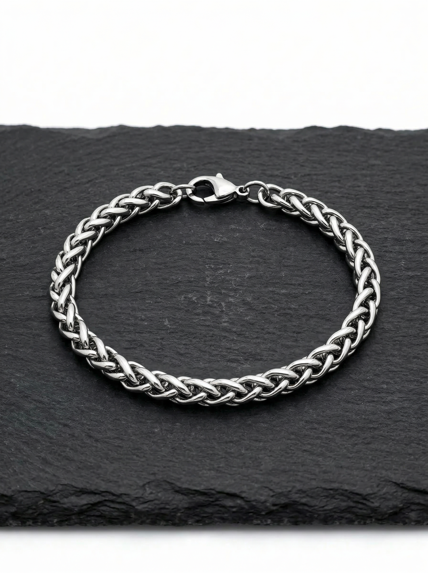 Silver Royal Braided Bracelet - 21 cm