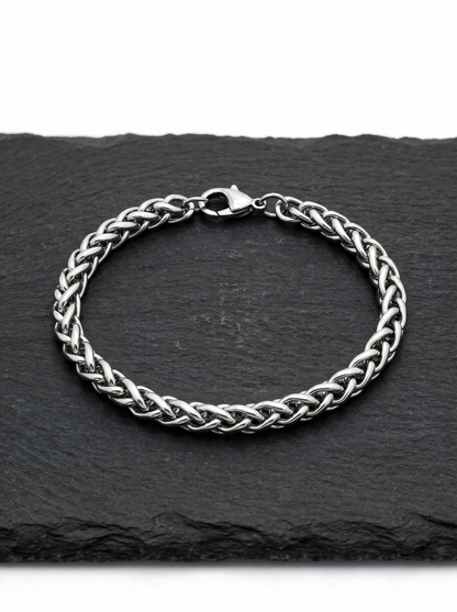 Silver Royal Braided Bracelet - 21 cm