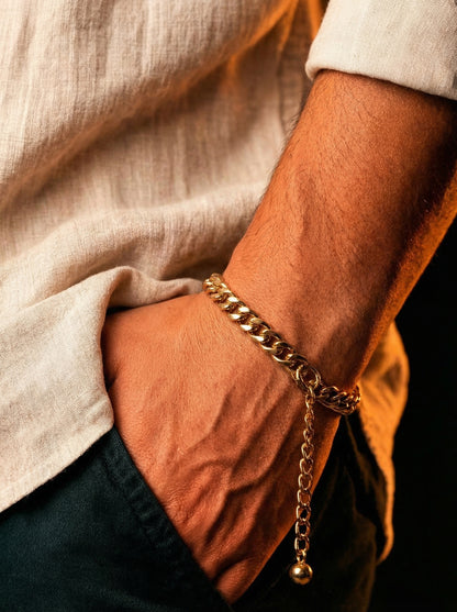 Golden Anchor Adjustable Bracelet with Charm