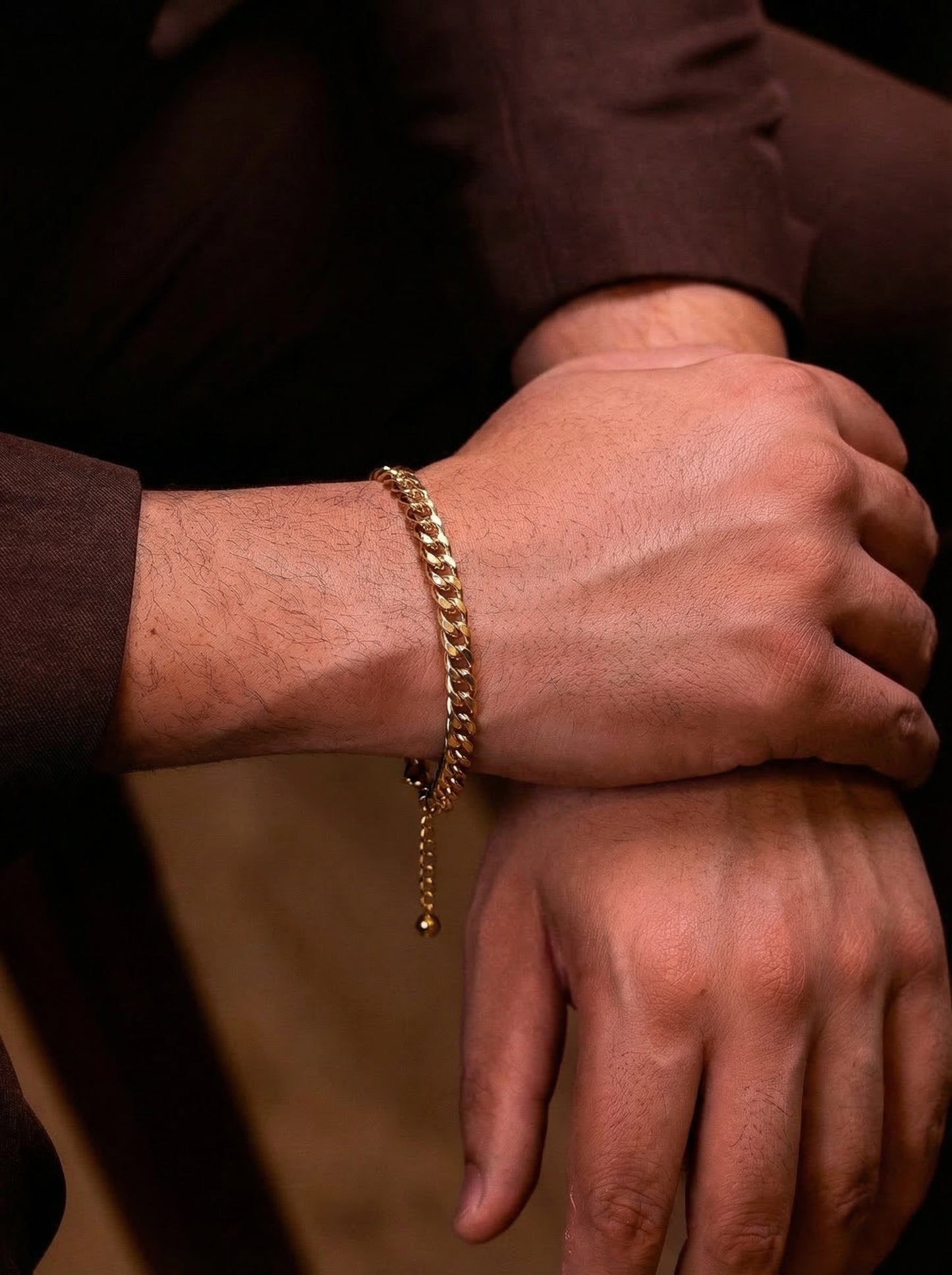 Golden Anchor Adjustable Bracelet with Charm