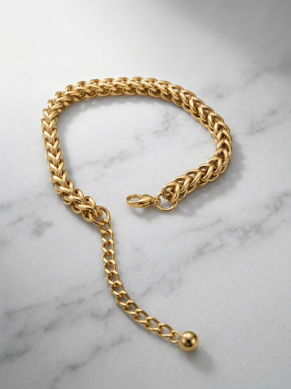 Golden Anchor Adjustable Bracelet with Charm
