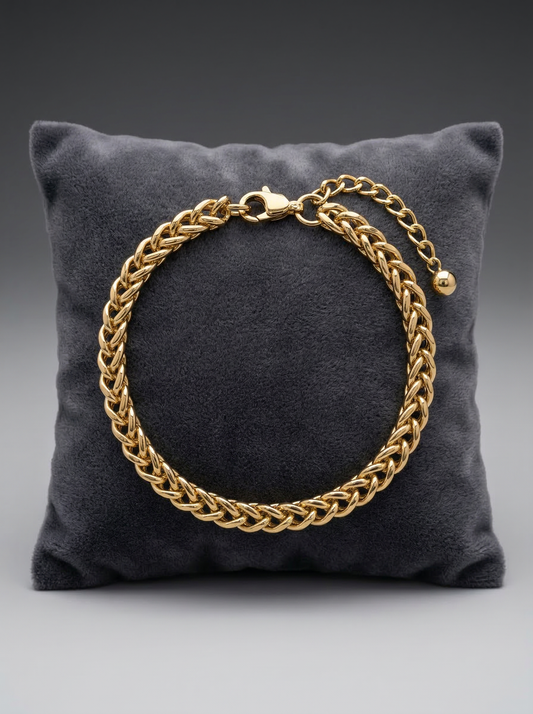 Golden Anchor Adjustable Bracelet with Charm