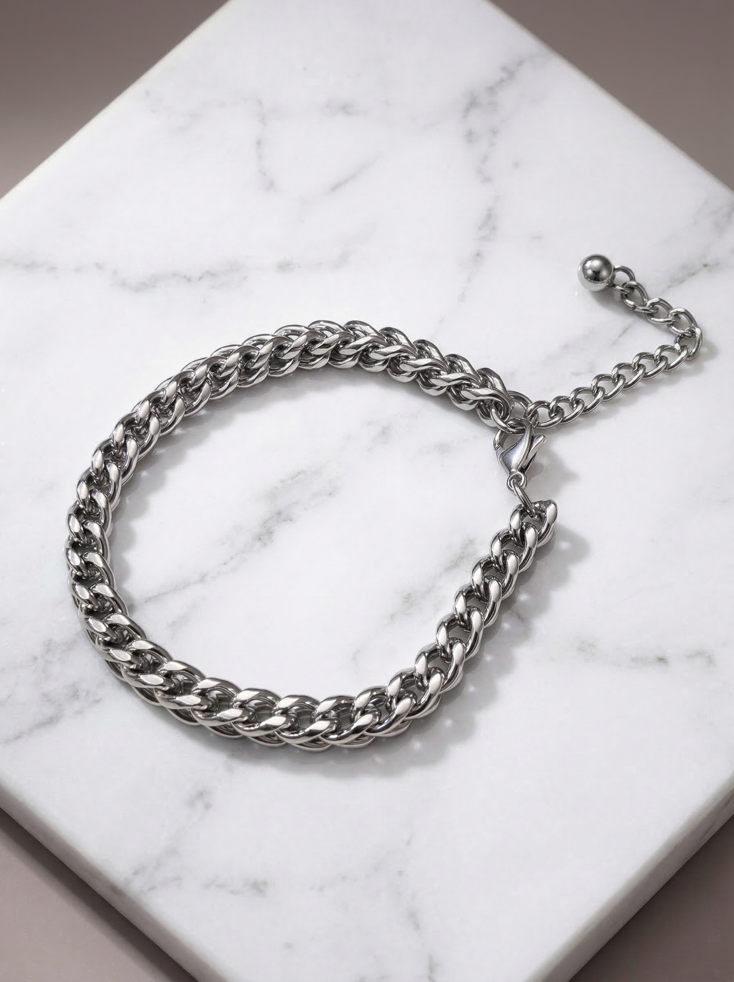 Silver Anchor Adjustable Bracelet with Charm