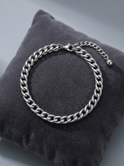 Silver Anchor Adjustable Bracelet with Charm