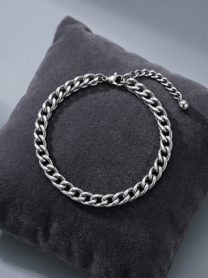 Silver Anchor Adjustable Bracelet with Charm