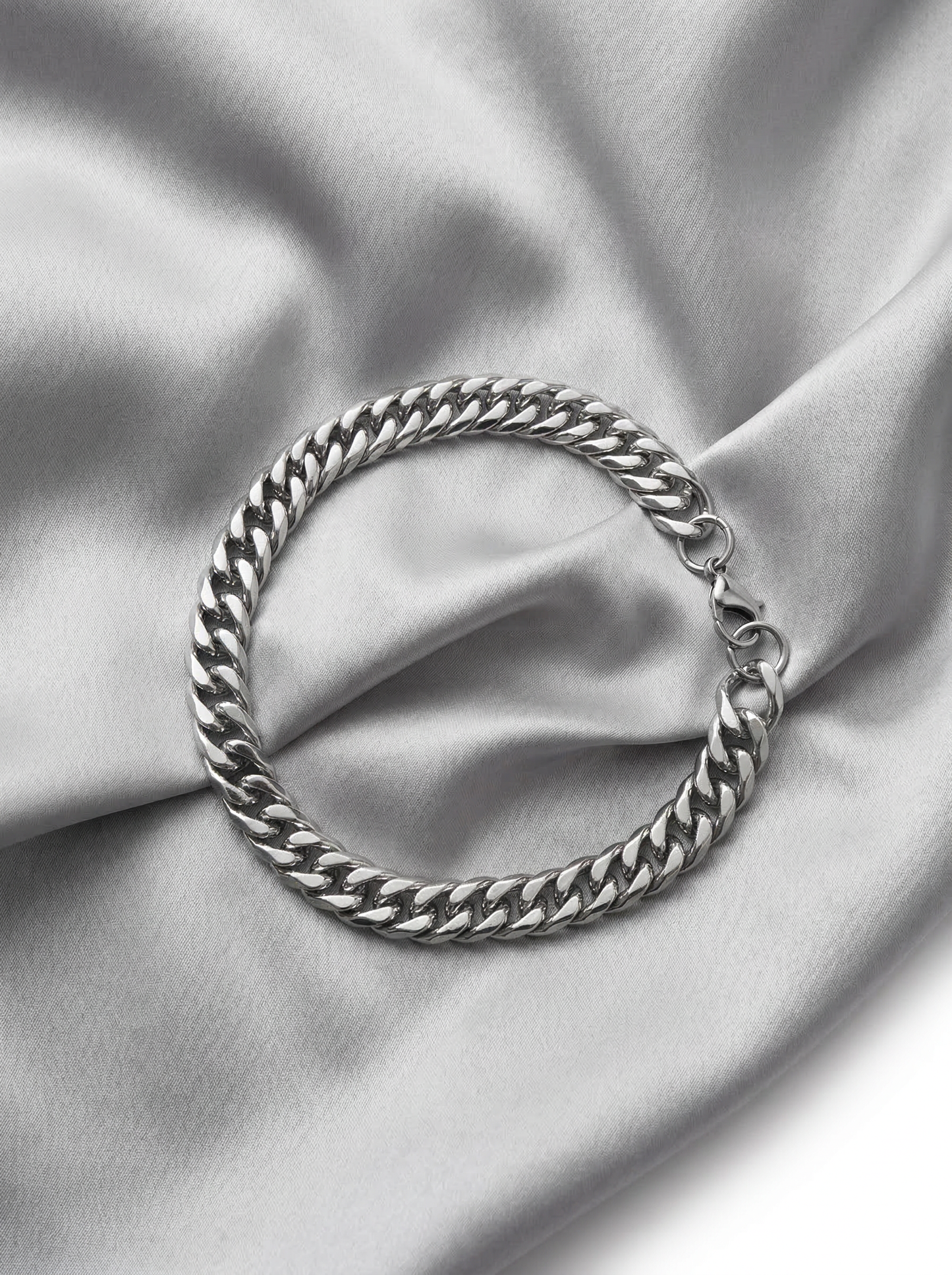 Silver Cuban Link Bracelet - 21 cm