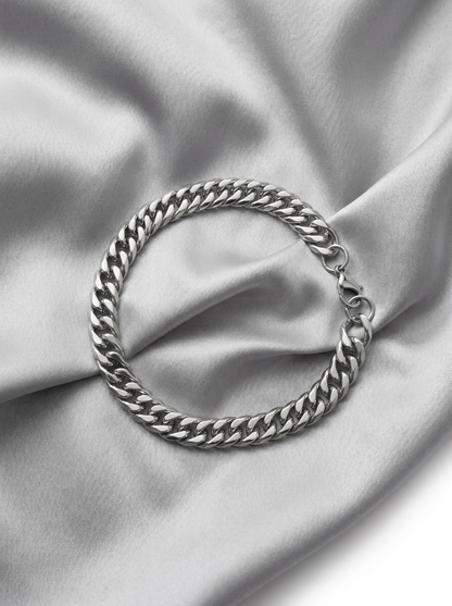 Silver Cuban Link Bracelet - 21 cm
