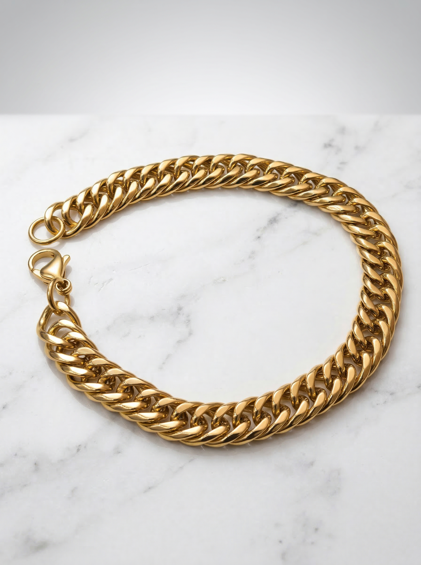 Golden Cuban Link Bracelet - 21 cm