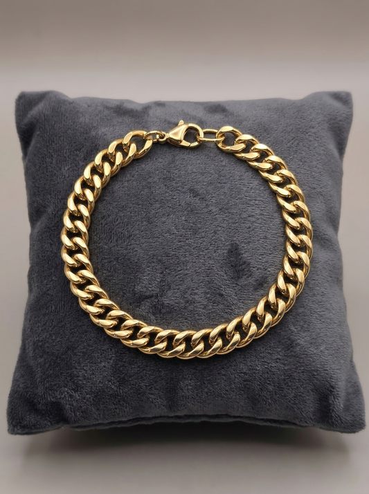 Golden Cuban Link Bracelet - 21 cm