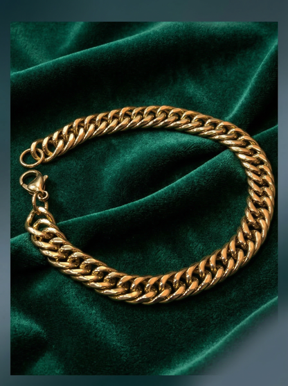 Golden Cuban Link Bracelet - 21 cm