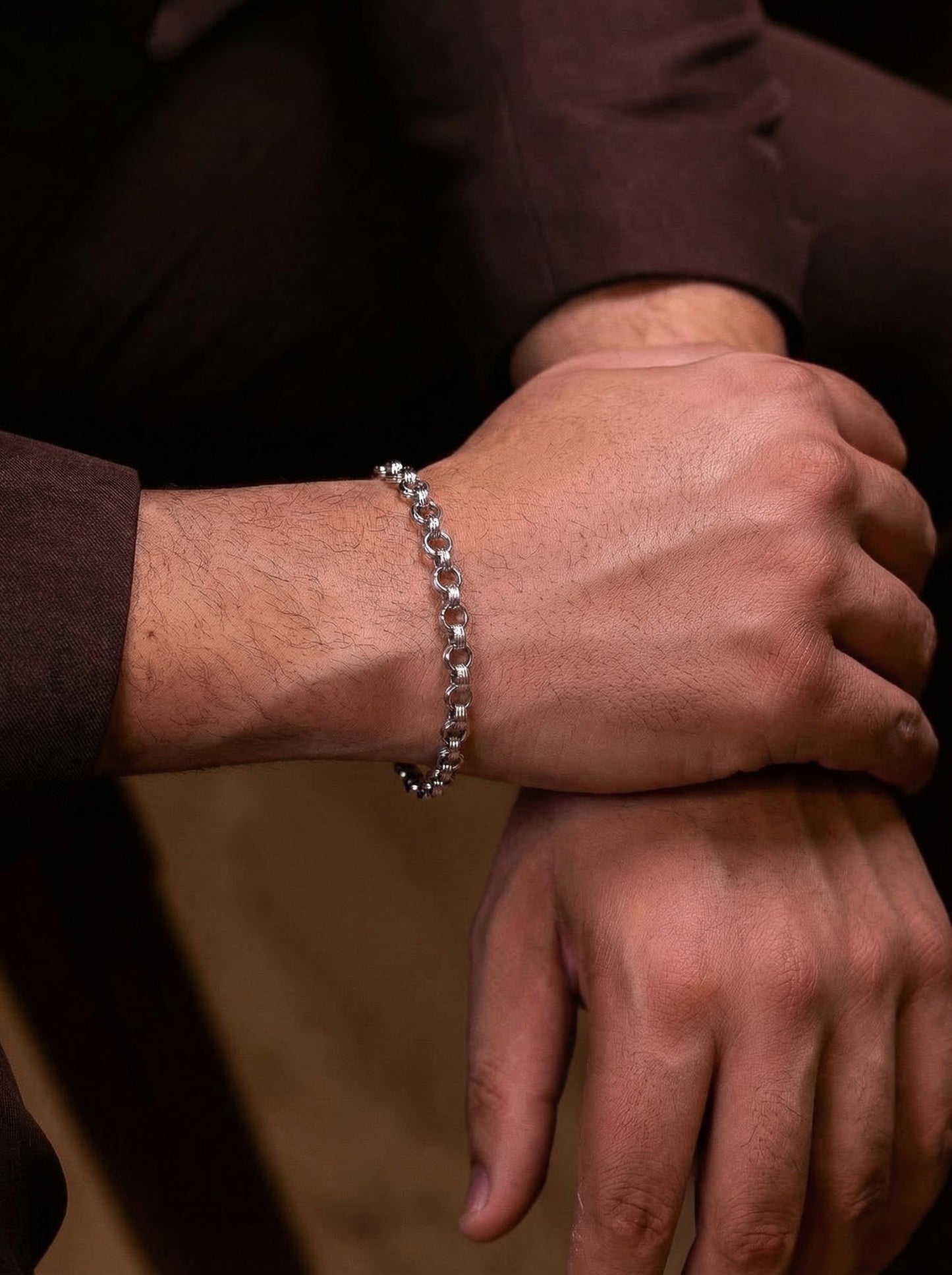 Silver Round Link Bracelet - 21 cm