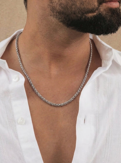 Silver Wheat Chain - 55 cm
