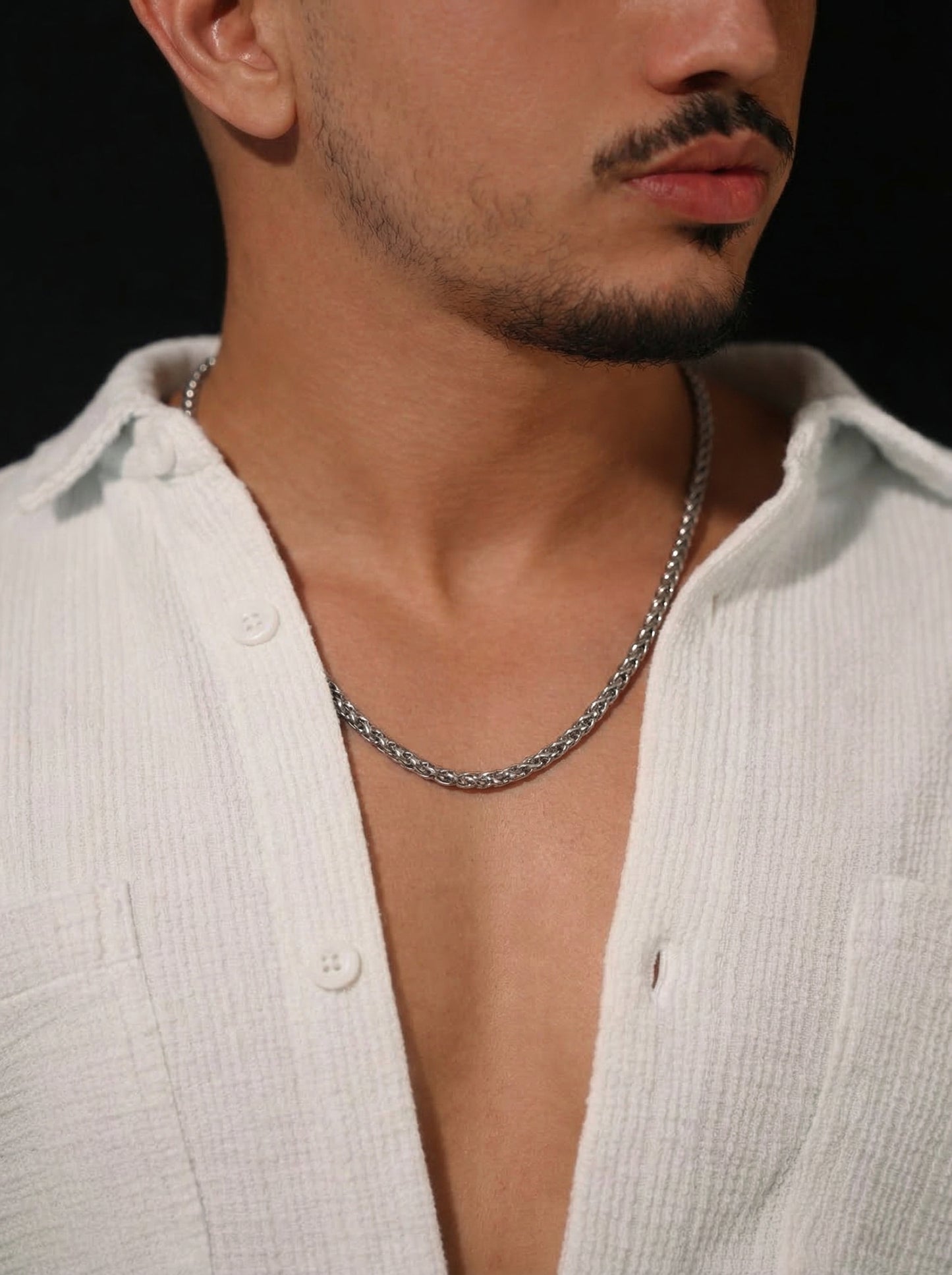 Silver Wheat Chain - 55 cm