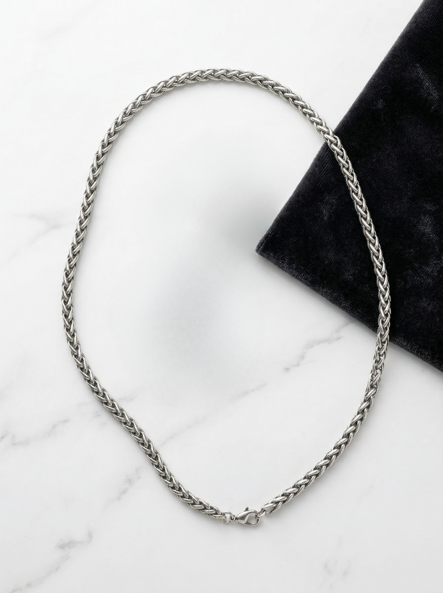 Silver Wheat Chain - 55 cm