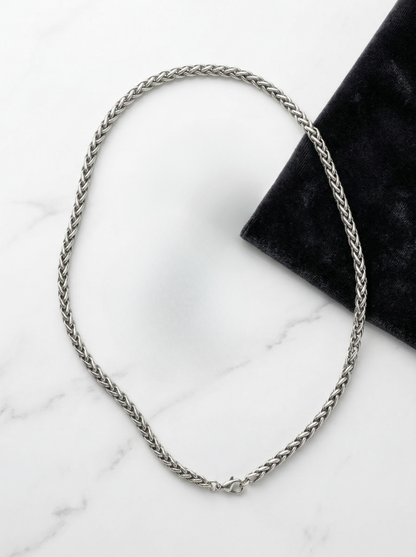Silver Wheat Chain - 55 cm