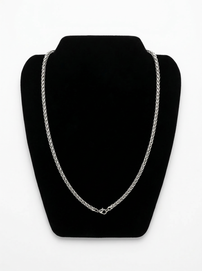 Silver Wheat Chain - 55 cm