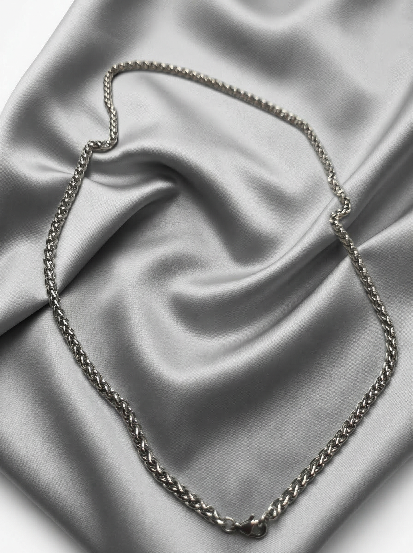 Silver Wheat Chain - 55 cm