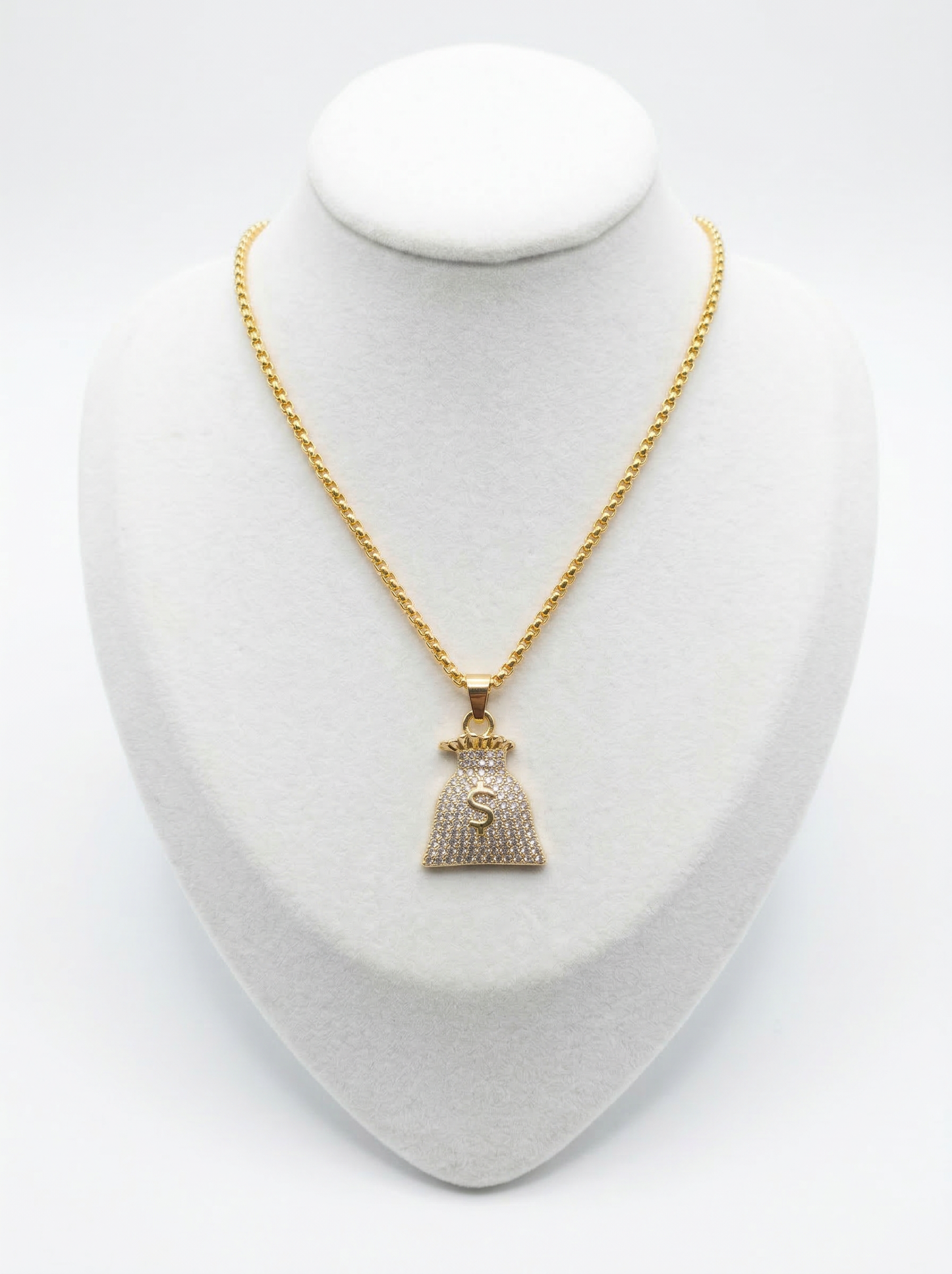 Golden Iced Money Bag Pendant Chain