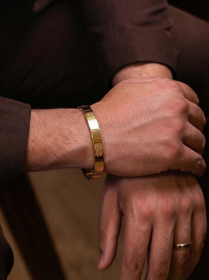 Golden Cross Weave Men’s Kada