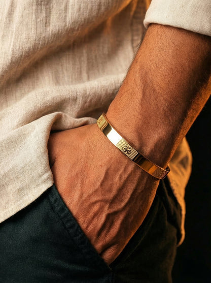 Golden Om Engraved Men’s Kada