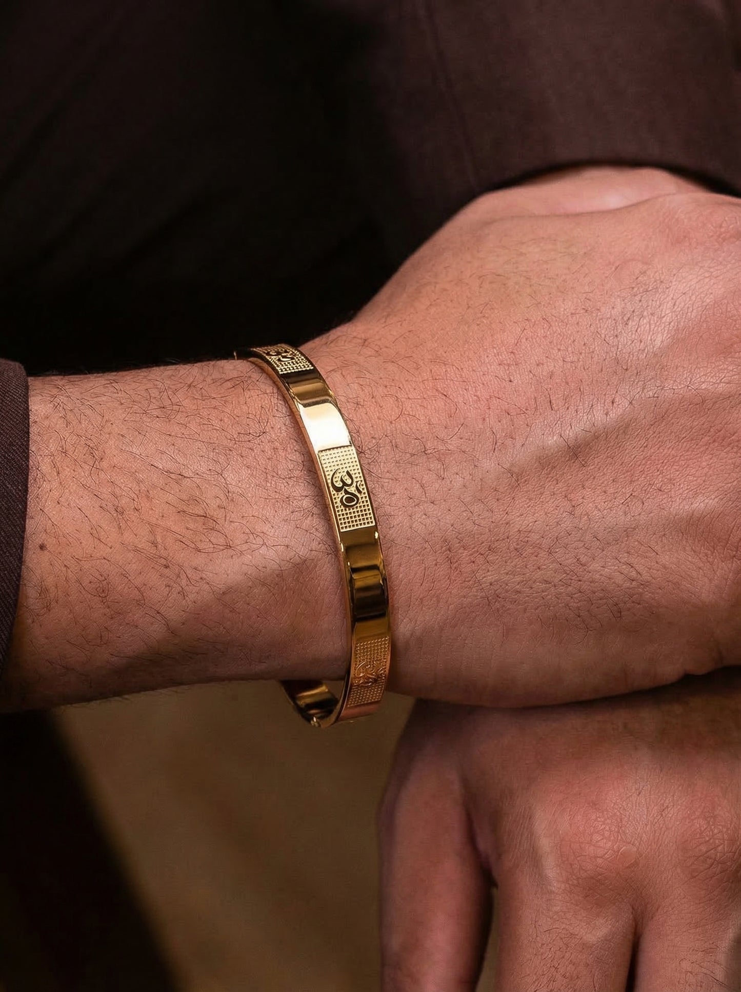 Golden Om Engraved Men’s Kada