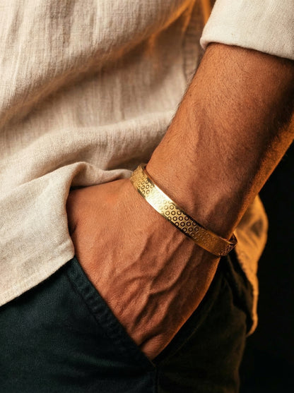 Golden Micro Dot Texture Men’s Kada