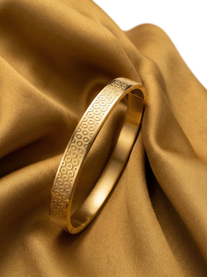 Golden Micro Dot Texture Men’s Kada
