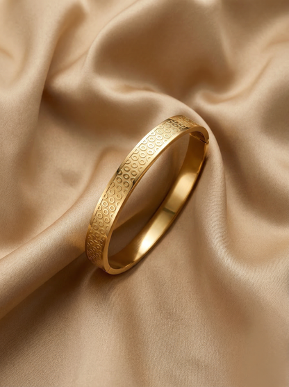 Golden Micro Dot Texture Men’s Kada