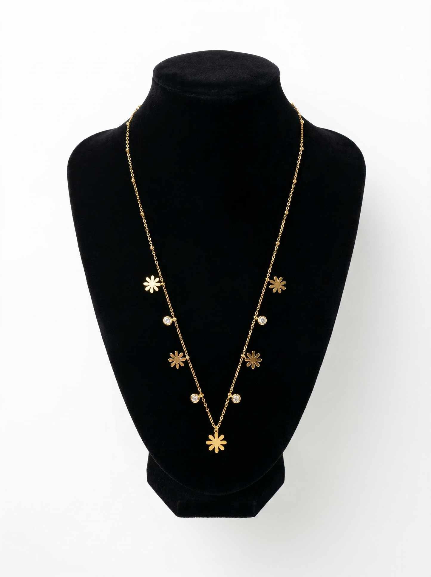 Golden Daisy Charm Necklace