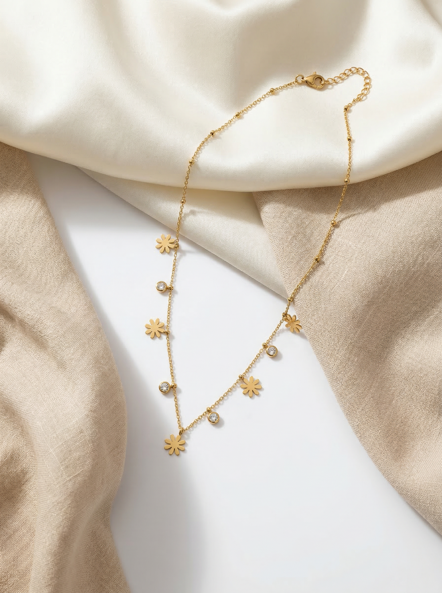 Golden Daisy Charm Necklace