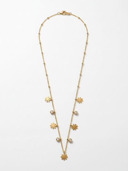 Golden Daisy Charm Necklace
