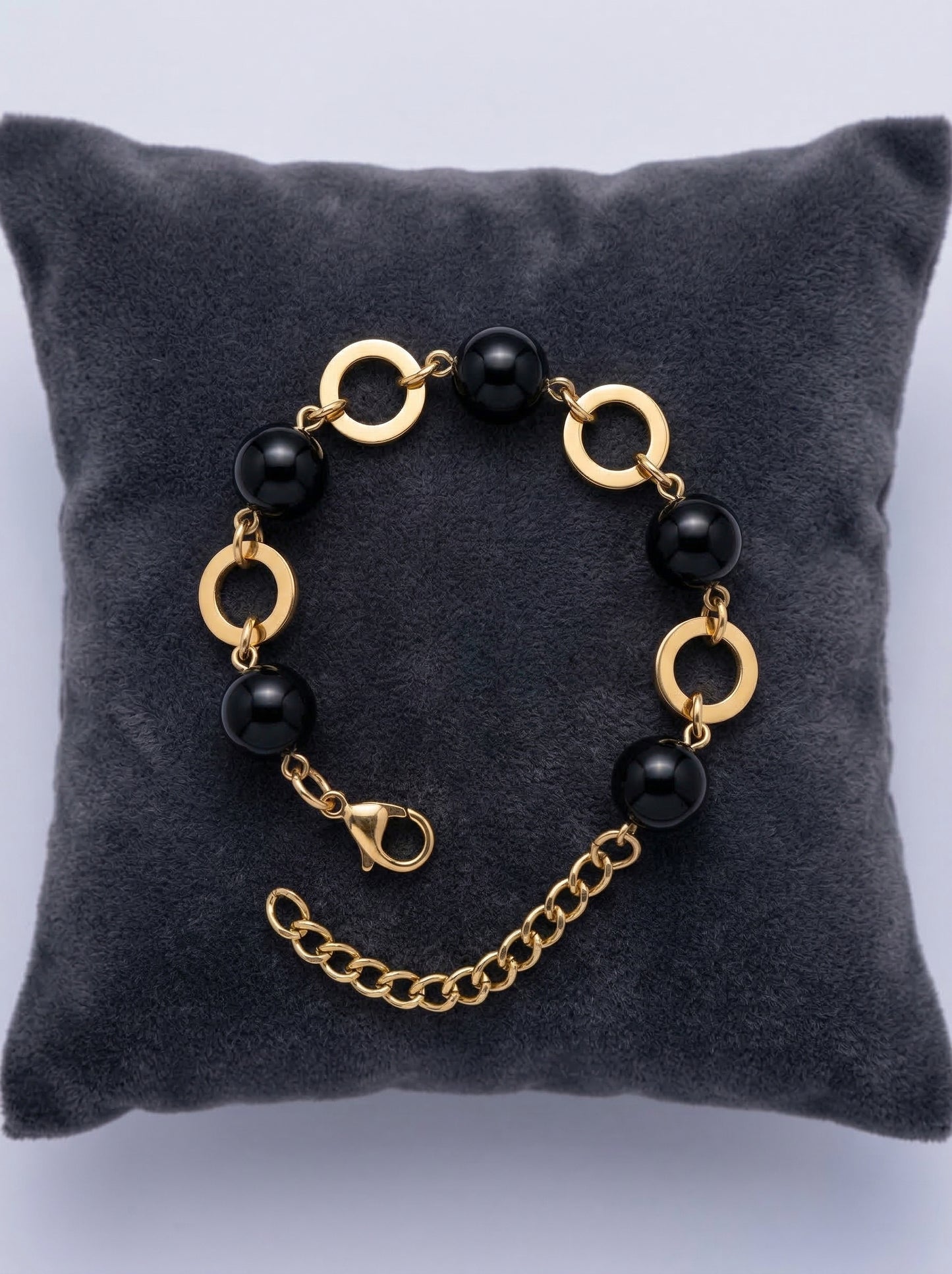 Midnight Onyx Charm Link Bracelet