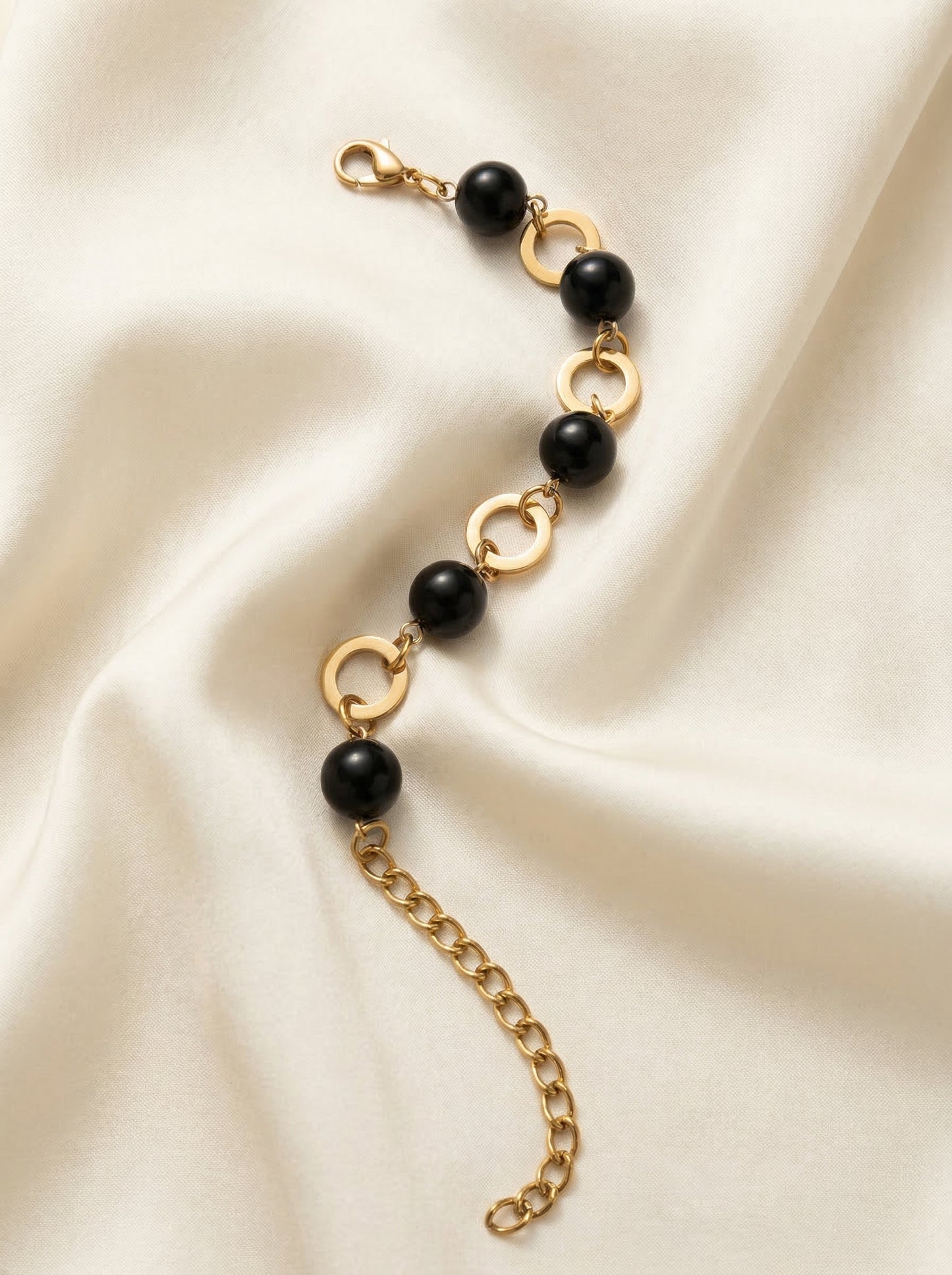 Midnight Onyx Charm Link Bracelet