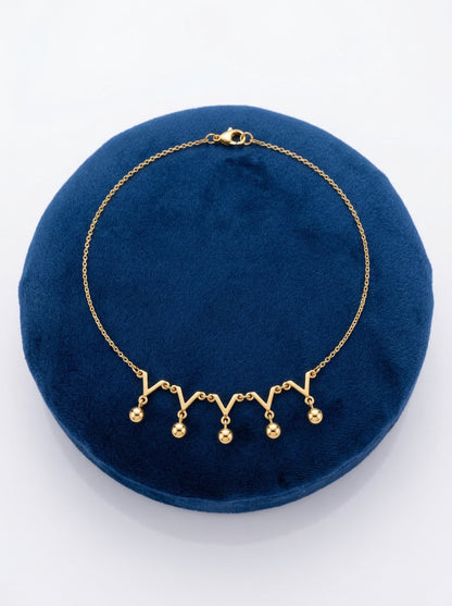 Golden Zigzag Charm Dangle Bracelet