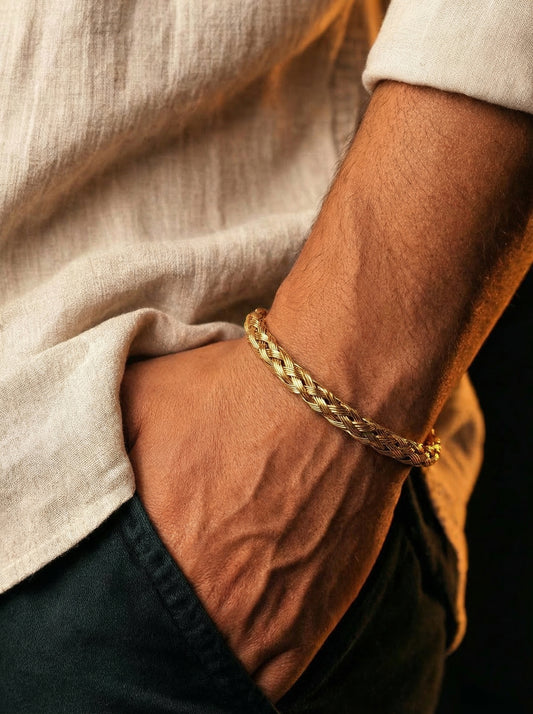 Golden Braided Rope Men’s Kada