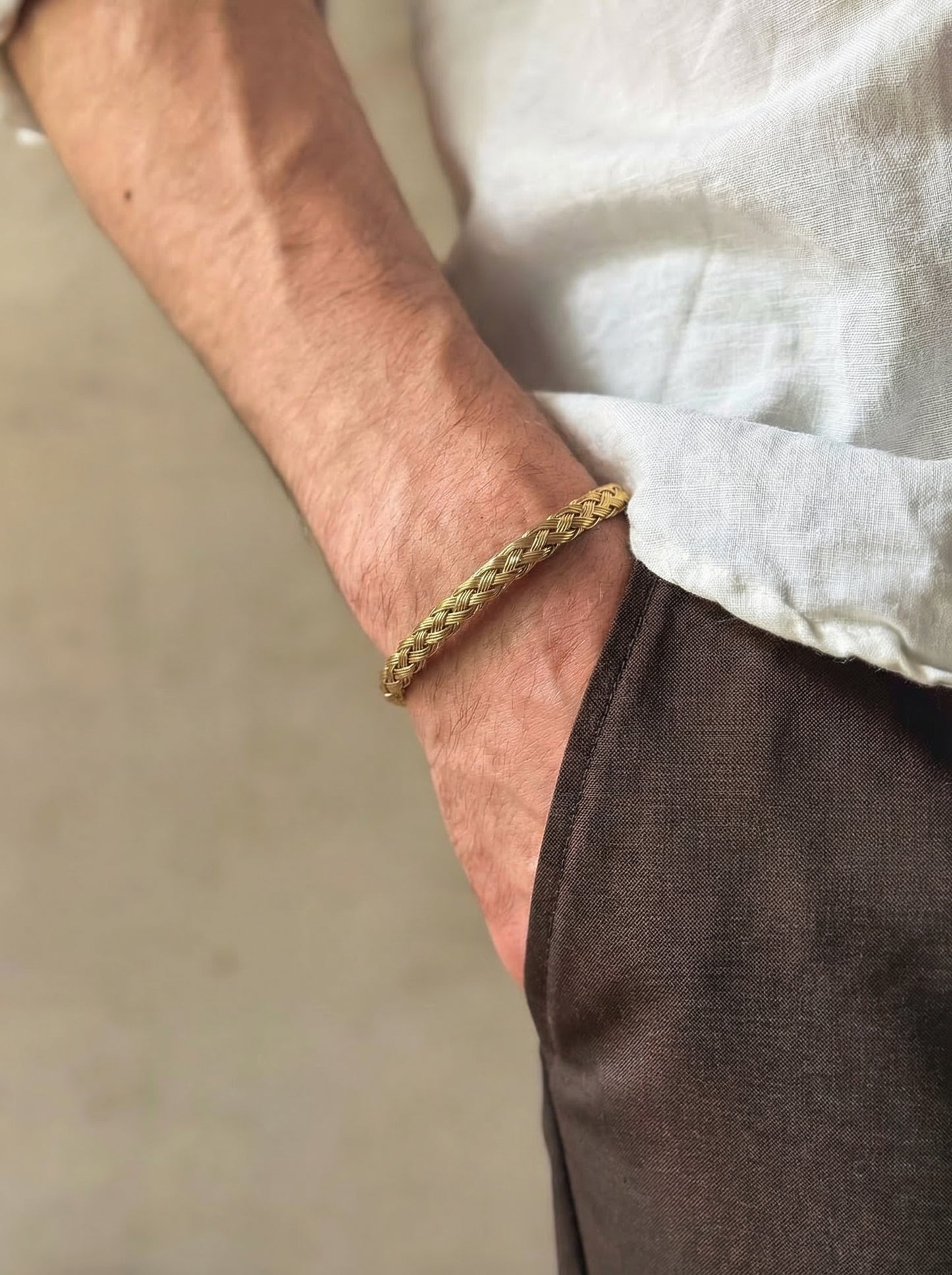Golden Braided Rope Men’s Kada