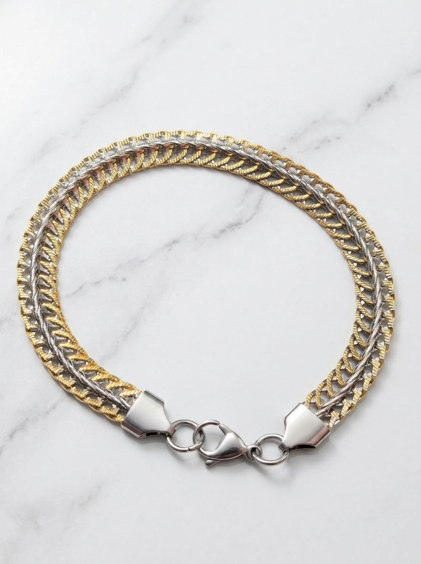 Titan Weave Dual Tone Bracelet
