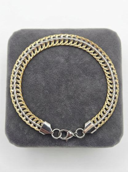 Titan Weave Dual Tone Bracelet