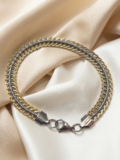 Titan Weave Dual Tone Bracelet