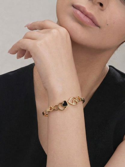 Golden Heart Charm Bracelet Kada